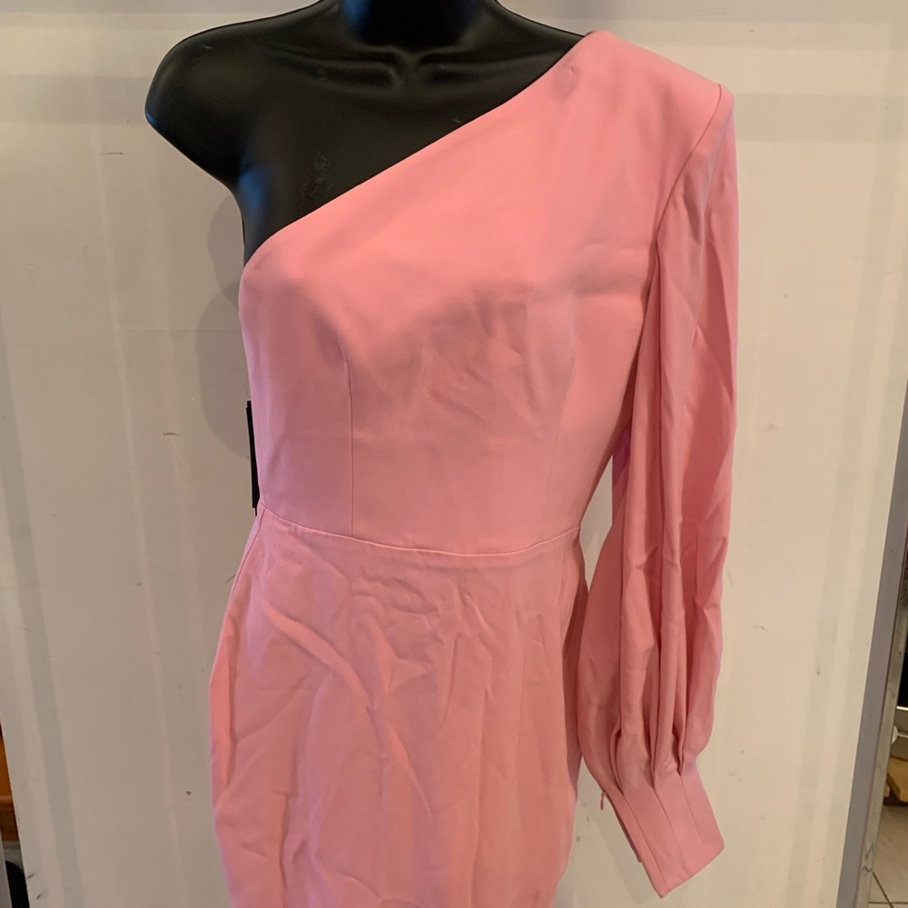 Chic One-Shoulder Pink Dress